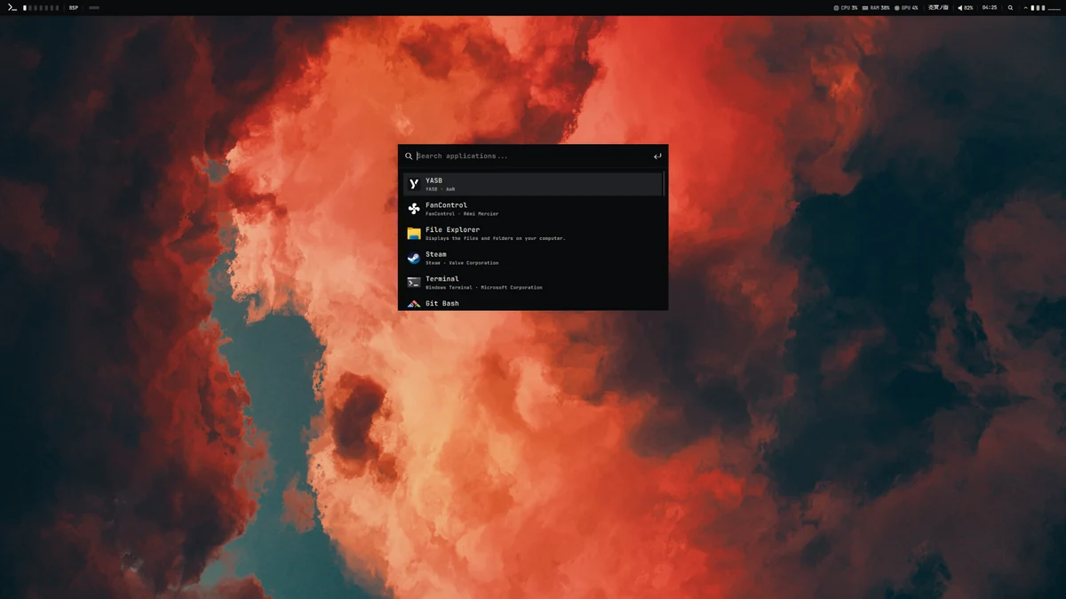 aria-yasb screenshot